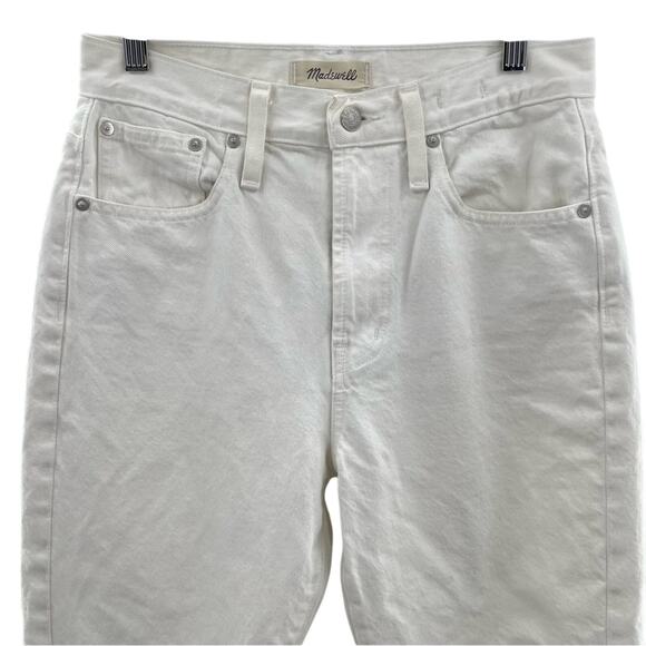Madewell The Perfect Summer Jean White Raw Hem High Waisted Mom Jean Size 26 - Picture 4 of 14